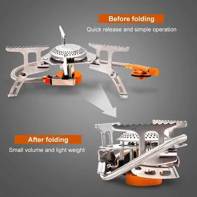 Alt view image 2 of 7 - 3900W Portable Backpacking Camping Gas Stove With Piezo Ignition Burner Case US