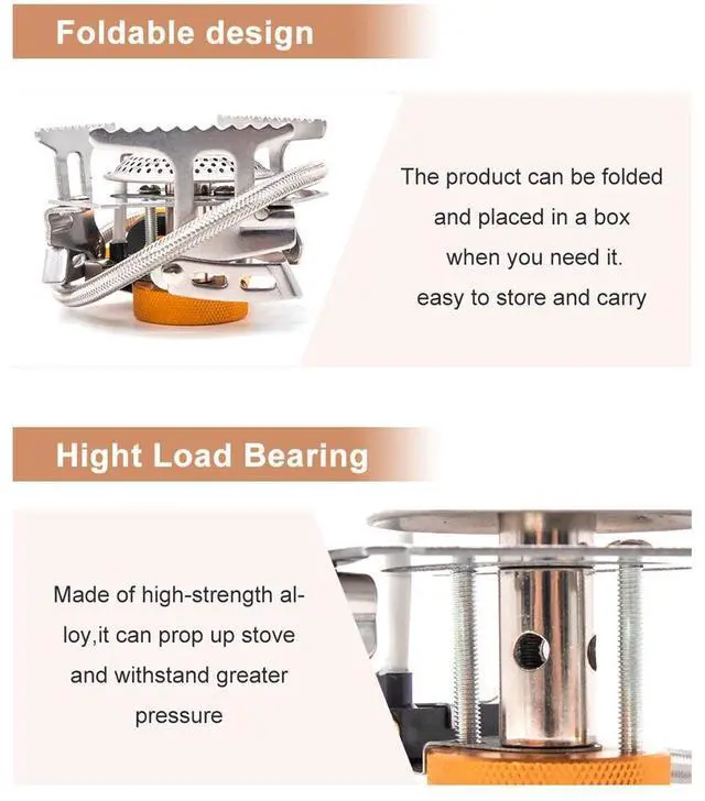 Alt view image 5 of 7 - 3900W Portable Backpacking Camping Gas Stove With Piezo Ignition Burner Case US