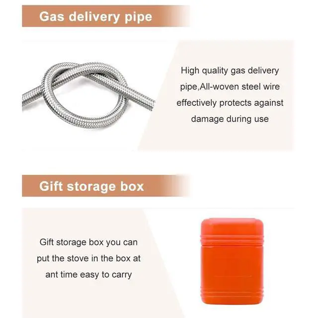 Alt view image 6 of 7 - 3900W Portable Backpacking Camping Gas Stove With Piezo Ignition Burner Case US B2003