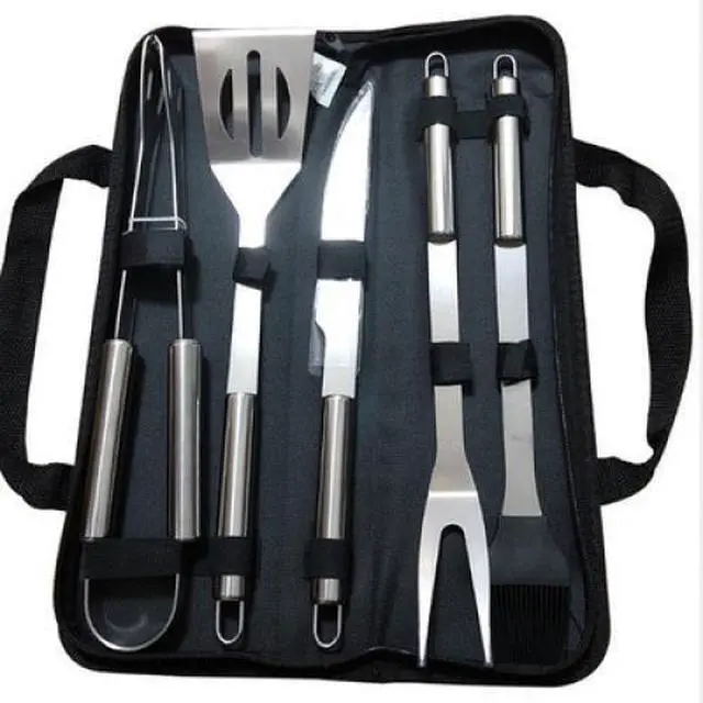 Alt view image 2 of 7 - Portable Stainless Steel Bbq Tool Set | Outdoor Grilling Kit with Storage Bag
