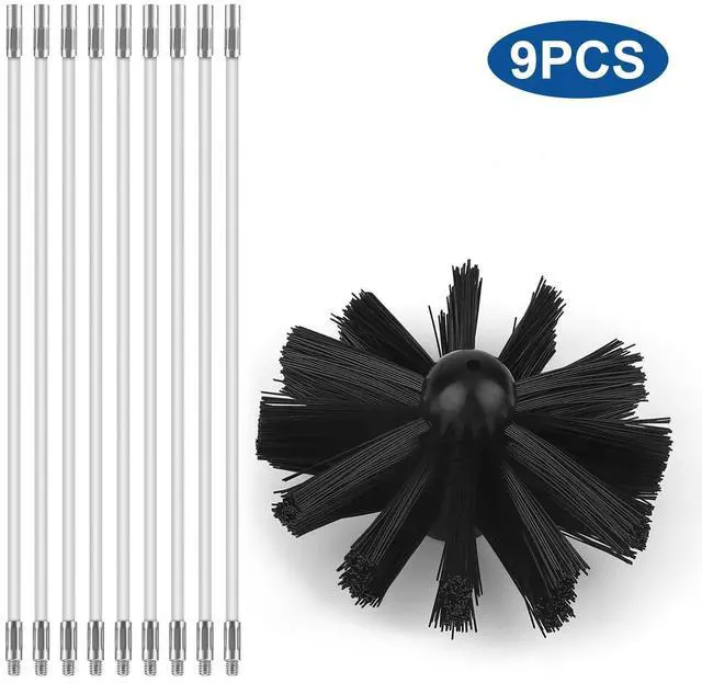 Alt view image 7 of 7 - Dryer Vent Cleaning Kit Flexible Brush Head Remove Chimney Lint Dust Debris 9pcs