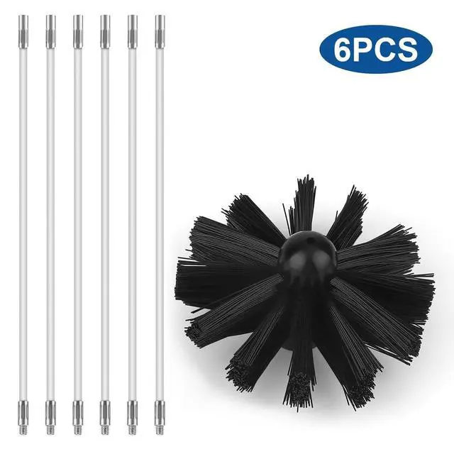 Alt view image 2 of 7 - Dryer Vent Cleaning Kit Flexible Brush Head Remove Chimney Lint Dust Debris 6pcs