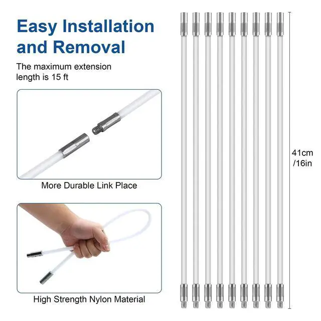 Alt view image 4 of 7 - Dryer Vent Cleaning Kit Flexible Brush Head Remove Chimney Lint Dust Debris 6pcs
