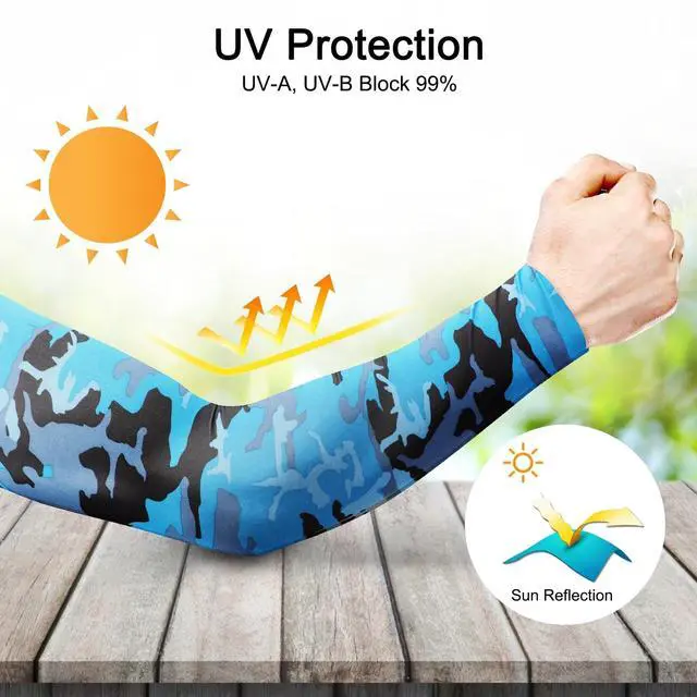 Alt view image 2 of 7 - 8 Pairs Cooling Arm Sleeves Cover UV Sun Protection Sports Outdoor For Men Women