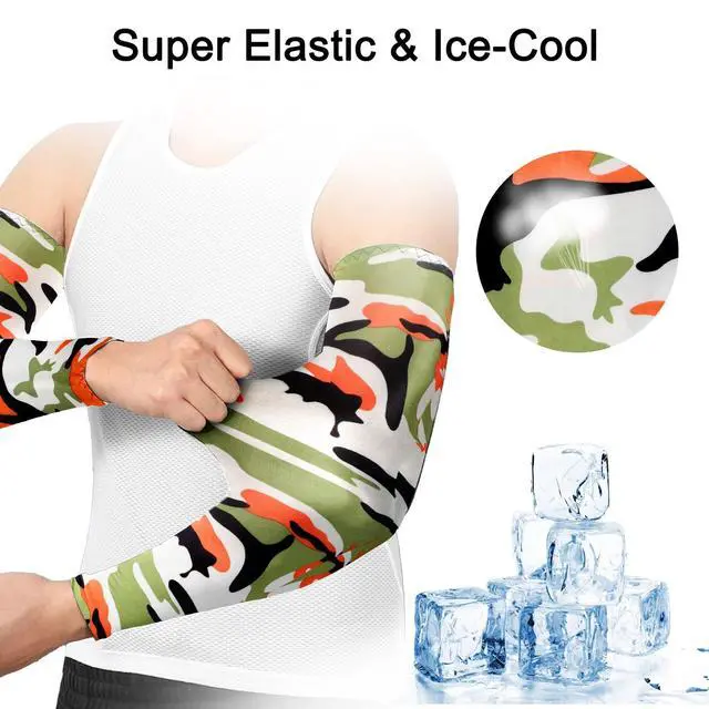 Alt view image 3 of 7 - 8 Pairs Cooling Arm Sleeves Cover UV Sun Protection Sports Outdoor For Men Women
