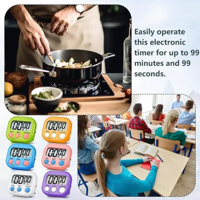 Alt view image 2 of 7 - Large LCD Digital Kitchen Cooking Timer Count Down Up Clock Loud Alarm Magnetic