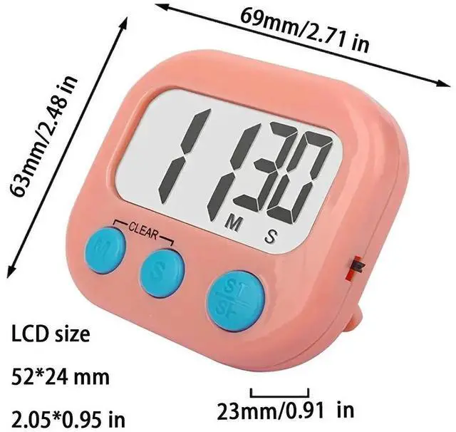 Alt view image 6 of 7 - Large LCD Digital Kitchen Cooking Timer Count Down Up Clock Loud Alarm Magnetic
