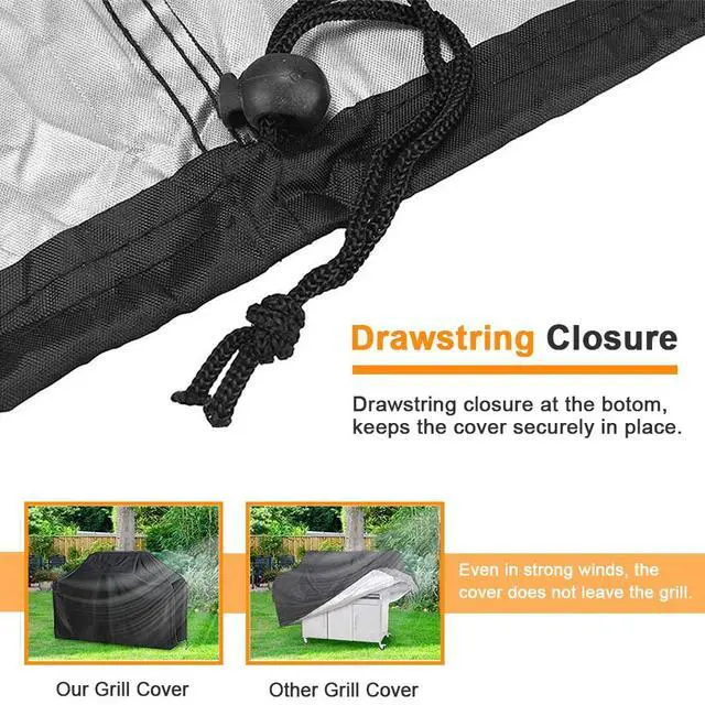 Alt view image 7 of 7 - 57Inch BBQ Gas Grill Cover Outdoor Heavy Duty Barbecue Waterproof UV Protection 210D Oxford Fabric 57*46*24(145*61*117cm)