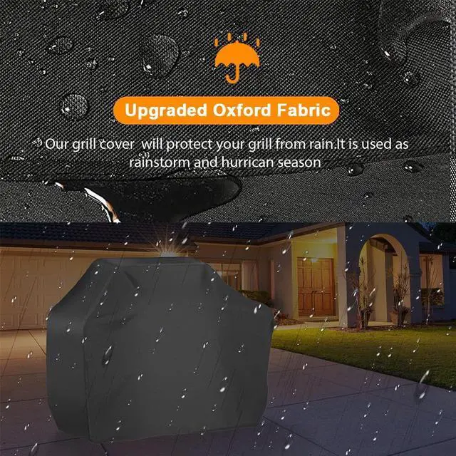 Alt view image 5 of 7 - 57Inch BBQ Gas Grill Cover Outdoor Heavy Duty Barbecue Waterproof UV Protection 210D Oxford Fabric 57*46*24(145*61*117cm)