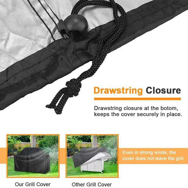 Alt view image 7 of 7 - 57Inch BBQ Gas Grill Cover Outdoor Heavy Duty Barbecue Waterproof UV Protection 420D Oxford Fabric 57*46*24(145*61*117cm)
