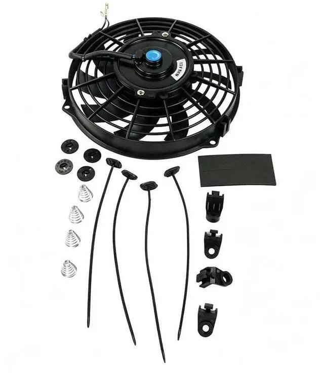 Alt view image 6 of 7 - Universal 12V Slim Fan Push Pull Electric Radiator Cooling Fan Mount Kit 12 inch