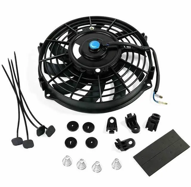 Alt view image 4 of 7 - Universal 12V Slim Fan Push Pull Electric Radiator Cooling Fan Mount Kit 12 inch