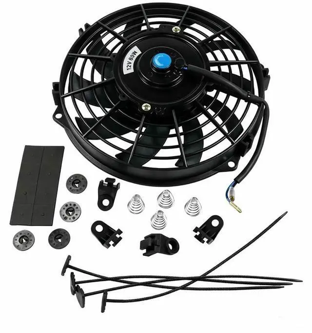 Alt view image 3 of 7 - Universal 12V Slim Fan Push Pull Electric Radiator Cooling Fan Mount Kit 12 inch