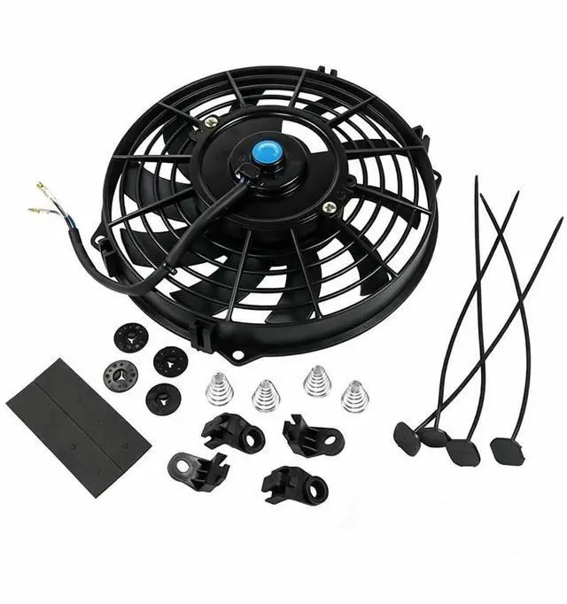 Alt view image 5 of 7 - Universal 12V Slim Fan Push Pull Electric Radiator Cooling Fan Mount Kit 12 inch