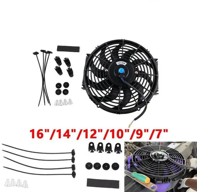Main image of Universal 12V Slim Fan Push Pull Electric Radiator Cooling Fan Mount Kit 12 inch