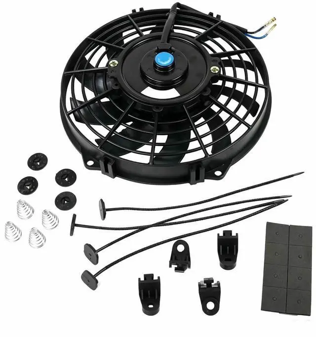 Alt view image 2 of 7 - Universal 12V Slim Fan Push Pull Electric Radiator Cooling Fan Mount Kit 12 inch