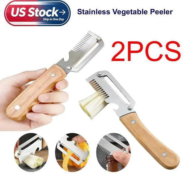 Main image of 2Pcs Vegetable Peeler 3 in 1 Multi-Functional for Kitchen Stainless Steel Peeler