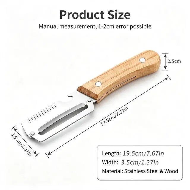 Alt view image 2 of 7 - 2Pcs Vegetable Peeler 3 in 1 Multi-Functional for Kitchen Stainless Steel Peeler