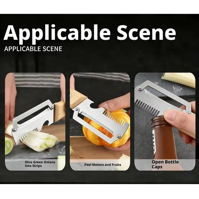Alt view image 7 of 7 - 2Pcs Vegetable Peeler 3 in 1 Multi-Functional for Kitchen Stainless Steel Peeler