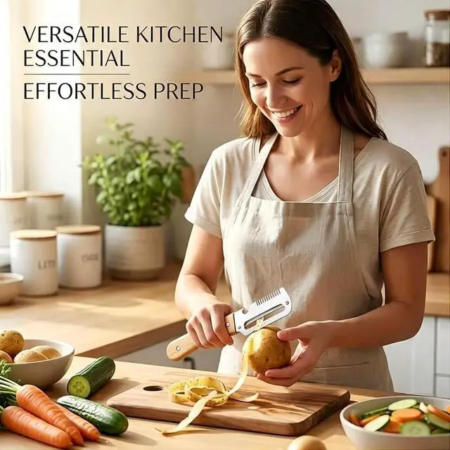 Alt view image 5 of 7 - 2Pcs Vegetable Peeler 3 in 1 Multi-Functional for Kitchen Stainless Steel Peeler