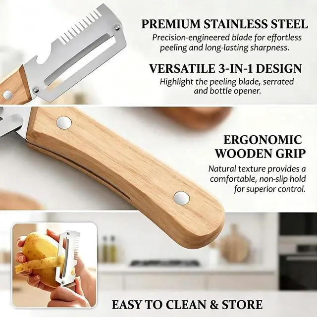 Alt view image 6 of 7 - NEW 2 in 1 Multi-Functional Vegetable Peeler for Kitchen Stainless Steel Peeler