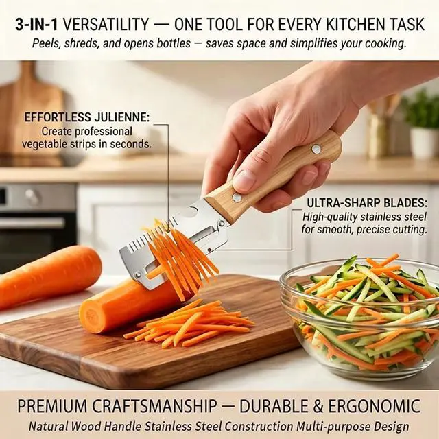Alt view image 7 of 7 - NEW 2 in 1 Multi-Functional Vegetable Peeler for Kitchen Stainless Steel Peeler