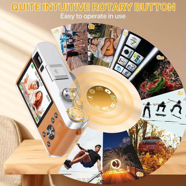 Alt view image 5 of 7 - 4K Digital Camera for Photography, 48MP Autofocus Vlogging Cameras with 16X Digital Zoom, 2.8" LCD Point and Shoot Camera for YouTube, Anti-Shake Compact Cameras with 32GB Micro SD Card & 2 Batteries