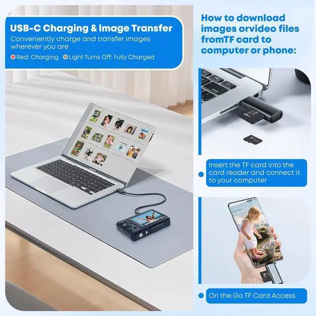 Alt view image 6 of 7 - Digital Camera, Autofocus 4K Vlogging Camera for Photography with 64GB Card, Full HD 4K Point and Shoot Camera Portable Compact and Shoot Digital Camera for 16X Zoom, Anti-Shake, for Beginners, Black