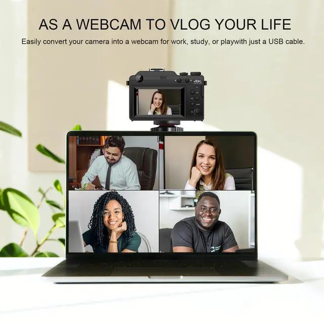 Alt view image 5 of 7 - Digital Camera with WiFi, 64MP Photography and 4K 5K Vlogging Camera Kit for YouTube, Front and Rear Dual Camera for Convenient Selfie, Equipped with 64GB Micro Card