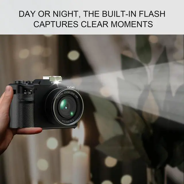 Alt view image 6 of 7 - Digital Camera with WiFi, 64MP Photography and 4K 5K Vlogging Camera Kit for YouTube, Front and Rear Dual Camera for Convenient Selfie, Equipped with 64GB Micro Card