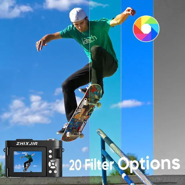 Alt view image 5 of 7 - 4K Digital Camera for Photography- 50MP Autofocus Vlogging Camera with 2.8" 180°Flip Screen, 18X Digital Zoom- Compact Point and Shoot Camera with 32GB TF for YouTube, Travel, Beginners, Black