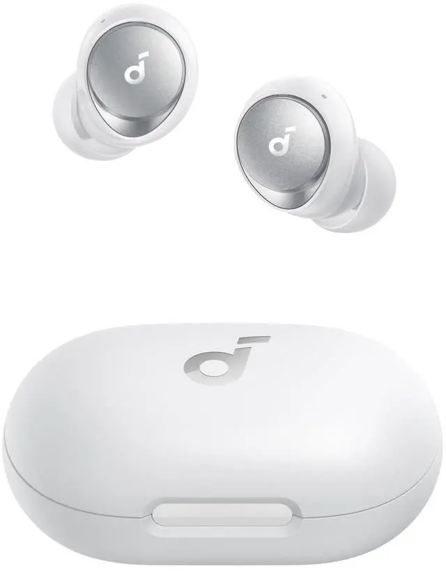 Main image of by Anker Space A40 Auto-Adjustable Active Noise Cancelling Wireless Earbuds, Reduce Noise by Up to 98%, 50H Playtime, Comfortable Fit, App Customization, Wireless Charge (White)