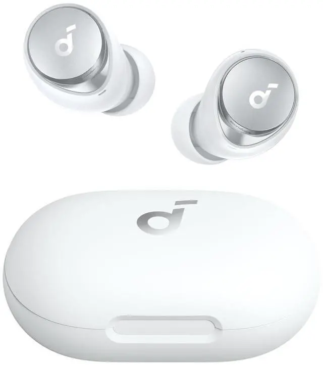 Alt view image 7 of 7 - by Anker Space A40 Auto-Adjustable Active Noise Cancelling Wireless Earbuds, Reduce Noise by Up to 98%, 50H Playtime, Comfortable Fit, App Customization, Wireless Charge (White)