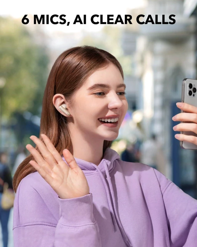Alt view image 6 of 7 - P40i by Anker Noise Cancelling Earbuds with Adaptive ANC Heavy Bass, 60H Playtime, 2-in-1 Case and Phone Stand, IPX5, Wireless Charging, Bluetooth 5.3