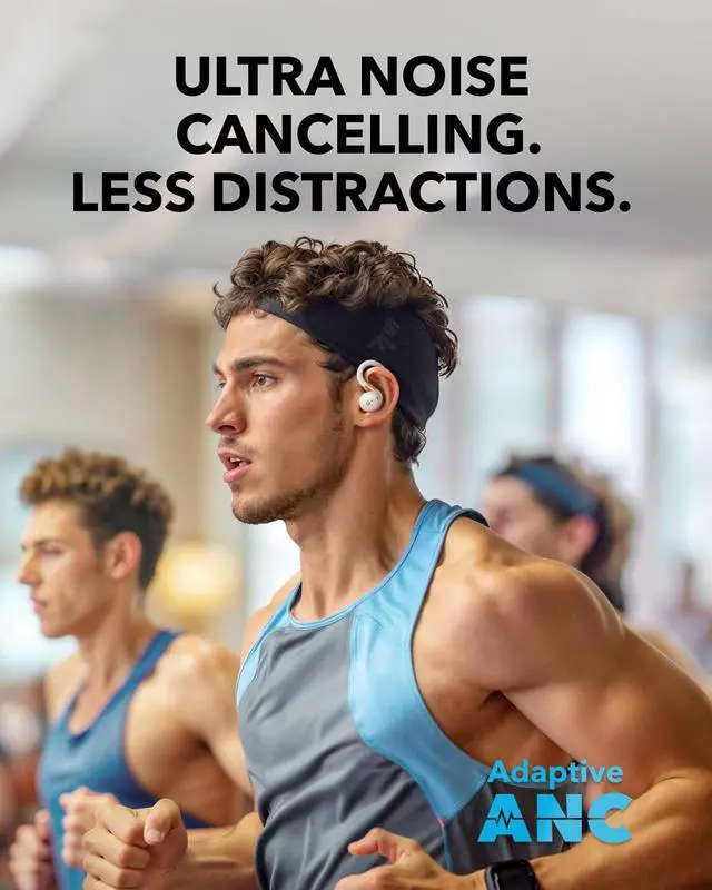 Alt view image 4 of 6 - Sport X20 by Anker, True-Wireless Workout Earbuds, Rotatable and Extendable Ear Hooks, Noise Cancelling, Deep Bass, IP68 Waterproof, Sweatproof, Dustproof, 48H Play, Sport Earbuds for Gym