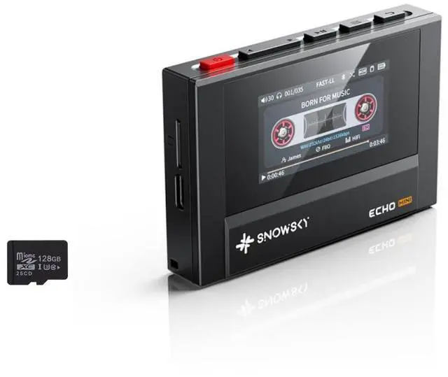 Main image of 136G MP3 Player with Bluetooth, SnowSky/ Echo MINI Music Player 15Hours Playback, Independent Volume Control with 3.5mm/4.4mm Headphones Outputs, up to 256GB(Black)