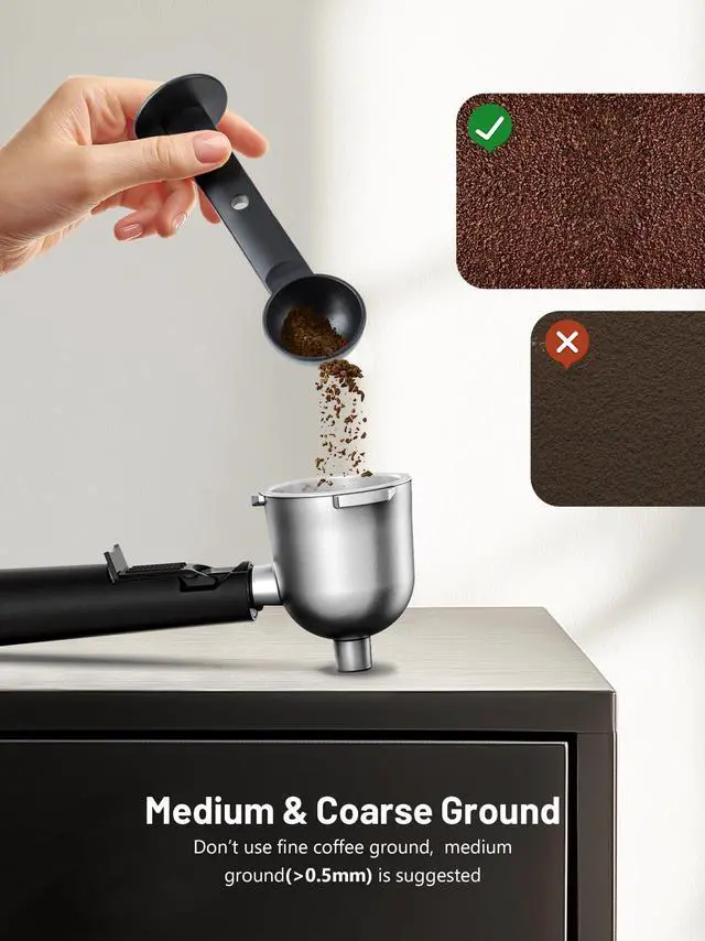 Alt view image 5 of 7 - 3.5Bar Espresso Machine with Milk Frother, 800W Compact Espresso and Cappuccino Machine with Preheating Function, 4 Cup Espresso Maker for Cappuccino or Latte, Gift for Coffee Lover