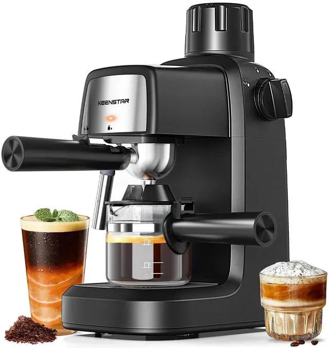 Main image of 3.5Bar Espresso Machine with Milk Frother, 800W Compact Espresso and Cappuccino Machine with Preheating Function, 4 Cup Espresso Maker for Cappuccino or Latte, Gift for Coffee Lover