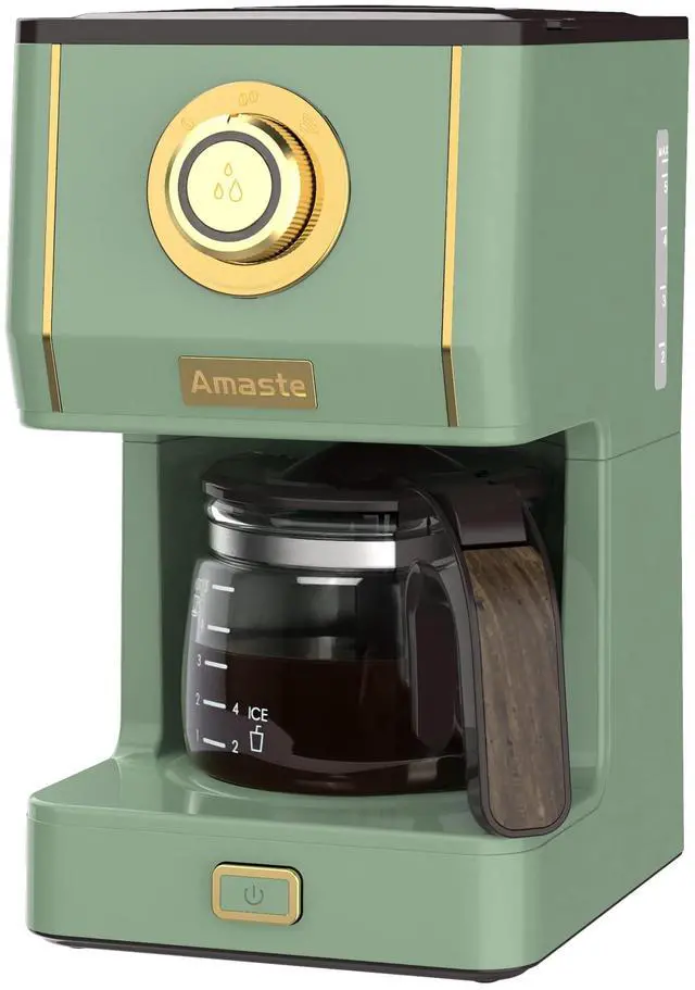 Main image of Drip Coffee Maker, Coffee Machine with 25 Oz Glass Coffee Pot, Retro Style Coffee Maker with Reusable Filter & Three Brewing Modes, 30minute-Warm-Keeping, Matcha Green