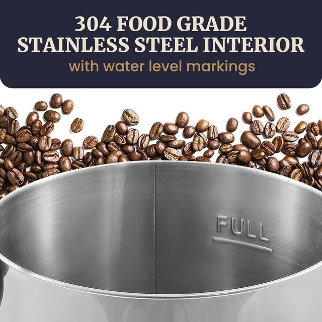 Alt view image 6 of 7 - CCM040 Stainless Steel 40 Cup Coffee Urn Removable Filter For Easy Cleanup, Two Way Dispenser with Cool-Touch Handles Electric Coffee Maker Urn, Stainless Steel