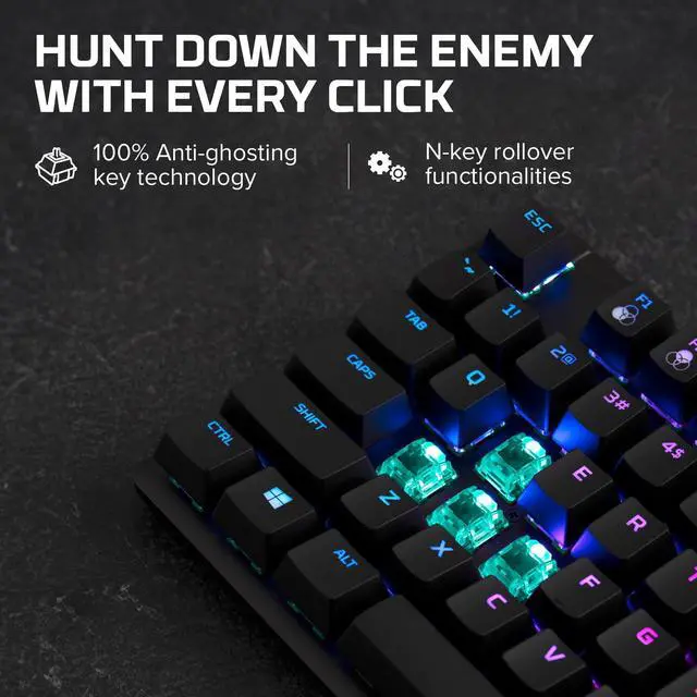 Alt view image 3 of 6 - Alloy Origins Core - Tenkeyless Mechanical Gaming Keyboard, Software Controlled Light & Macro Customization, Compact Form Factor, RGB LED Backlit, Tactile  Aqua Switch,Black