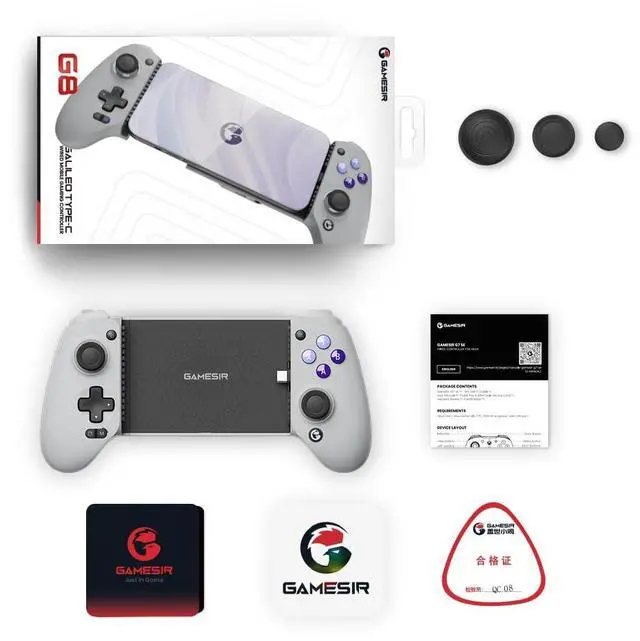 Alt view image 7 of 7 - G8 Galileo Type-C Mobile Gaming Controller for Android & iPhone 15 Series (USB-C), Plug and Play Gamepad with Hall Effect Joysticks/Hall Trigger, 3.5mm Audio Jack