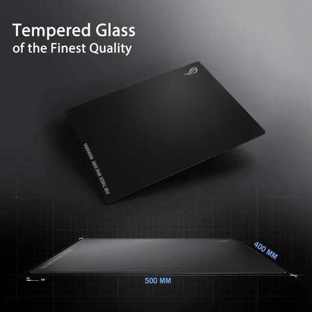 Alt view image 2 of 6 - ROG Moonstone Ace L Glass Gaming Mouse Pad 19.7 x 15.7, Ultra-Smooth Matte Tempered Glass for Quiet Ultrafast Glides, Impact/Scratch Resistant, Easy to Clean, Anti-Slip Silicone Base - Black