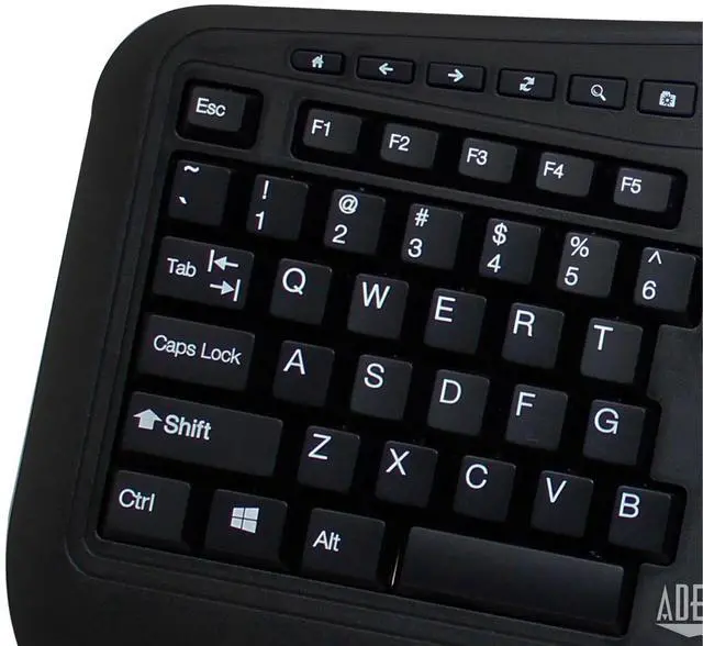 Alt view image 3 of 6 - WKB-1500GB - Wireless Ergonomic Desktop Keyboard and Laser Mouse with Split Keys Design and Palm Rest for Comfort, Long Battery Life, Nano Receiver - Compatible for PC & Windows XP/7/8/10,Black