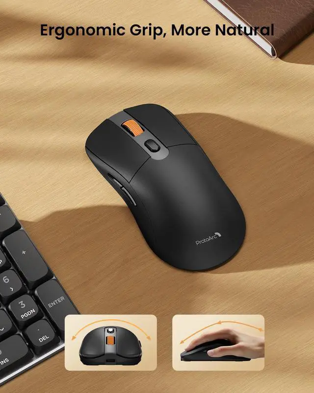 Alt view image 6 of 7 - Mechanical Keyboard and Mouse, Wireless Rechargeable Aluminum Keyboard Mouse, 2.4G+Dual Bluetooth, Low Profile Keys, Red Switches, Multi-Device, for Windows/Mac