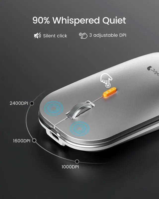 Alt view image 6 of 7 - Backlit Bluetooth Keyboard and Mouse for Mac, KM100-A Multi-Device Wireless Keyboard Mouse for Mac, Full Size Rechargeable for MacBook Pro/Air, iPhone, iPad, White Silver