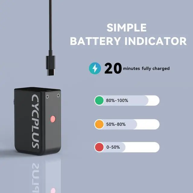 Alt view image 7 of 7 - AS2 Tiny Pump Bike Pump Portable Ultra-Mini 100PSI Electric Bicycle Pump Type-C Rechargeable Battery, No Pressure Display(Black)