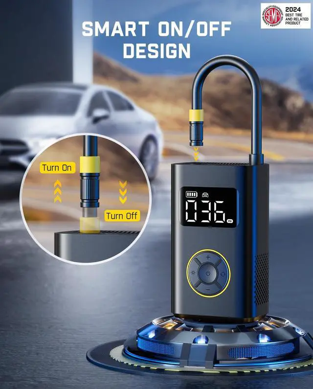 Alt view image 6 of 7 - X9 Pro Portable Tire Inflator for Compact Car, 1Min Fast Inflate