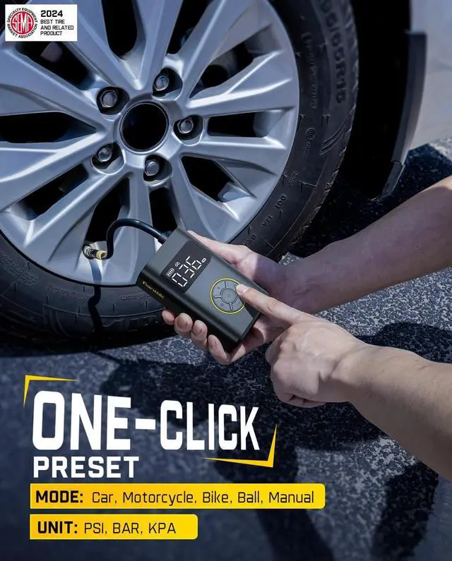 Alt view image 7 of 7 - X9 Pro Portable Tire Inflator for Compact Car, 1Min Fast Inflate