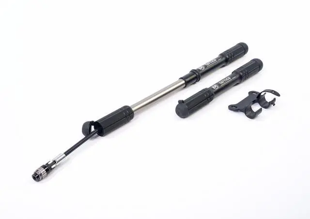 Alt view image 2 of 7 - Tattico Mini Bike Pump Frame Mount Bicycle Pump with Expandable Hose and Lever Lock Lightweight and Mountable to Gravel, Mountain, and Road Bicycles Up to 100 PSI